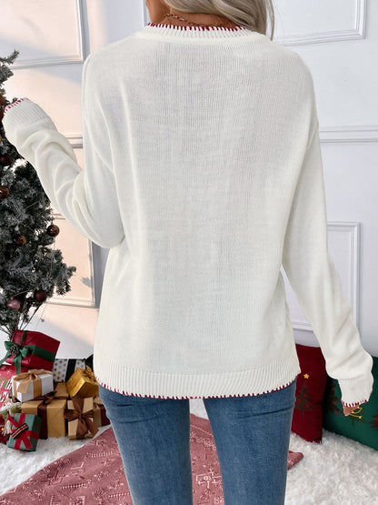 Christmas/Valentine’s Day Bow Knit Sweater Holiday Pullover