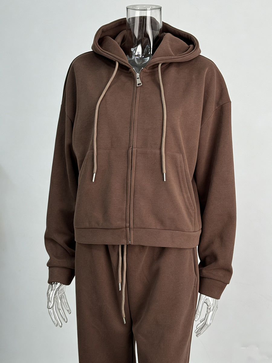Women’s Zip Up Hoodie & Wide Leg Pants Lounge Set