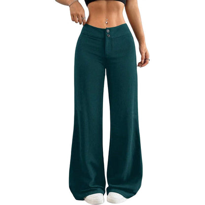 Black High Waist Wide Leg Palazzo Pants for Women