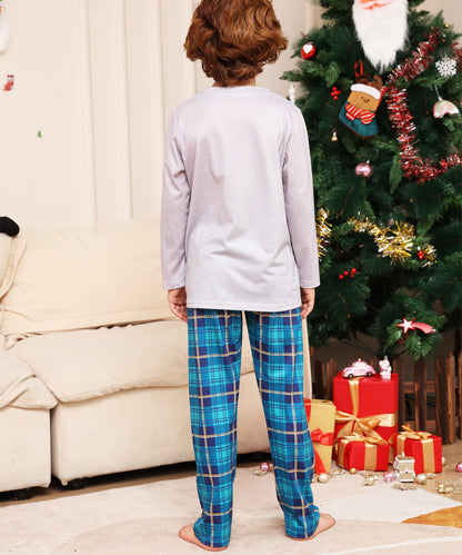 Plaid Cartoon Deer Christmas Parent-child Outfit Printed Christmas Pajamas