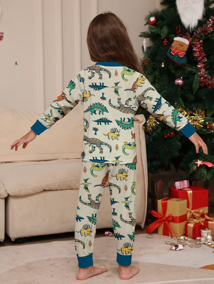 Animal Dinosaur Parent-Child Printed Christmas Pajama Set