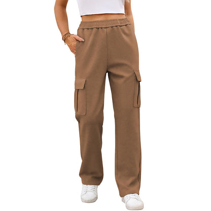 Women's High-Waisted Cargo Joggers – Loose Fit, Multi-Pocket Pants