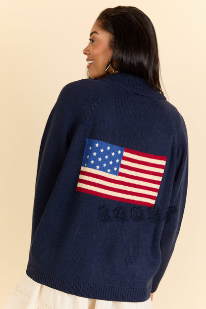 Oversized V-Neck Knit Cardigan with Buttons & Pockets