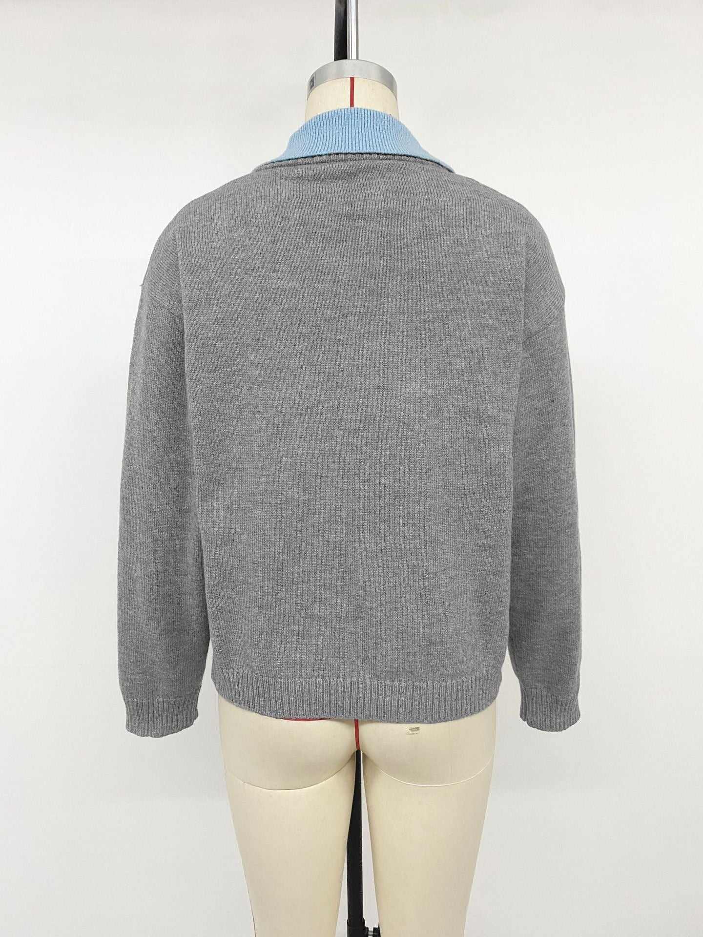 Women's Layered Collar Knit Sweater Casual Pullover