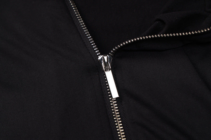 Zip Front Bodycon Jumpsuit Long Sleeve High Waist Yoga