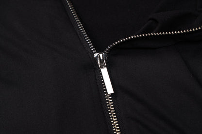 Zip Front Bodycon Jumpsuit Long Sleeve High Waist Yoga