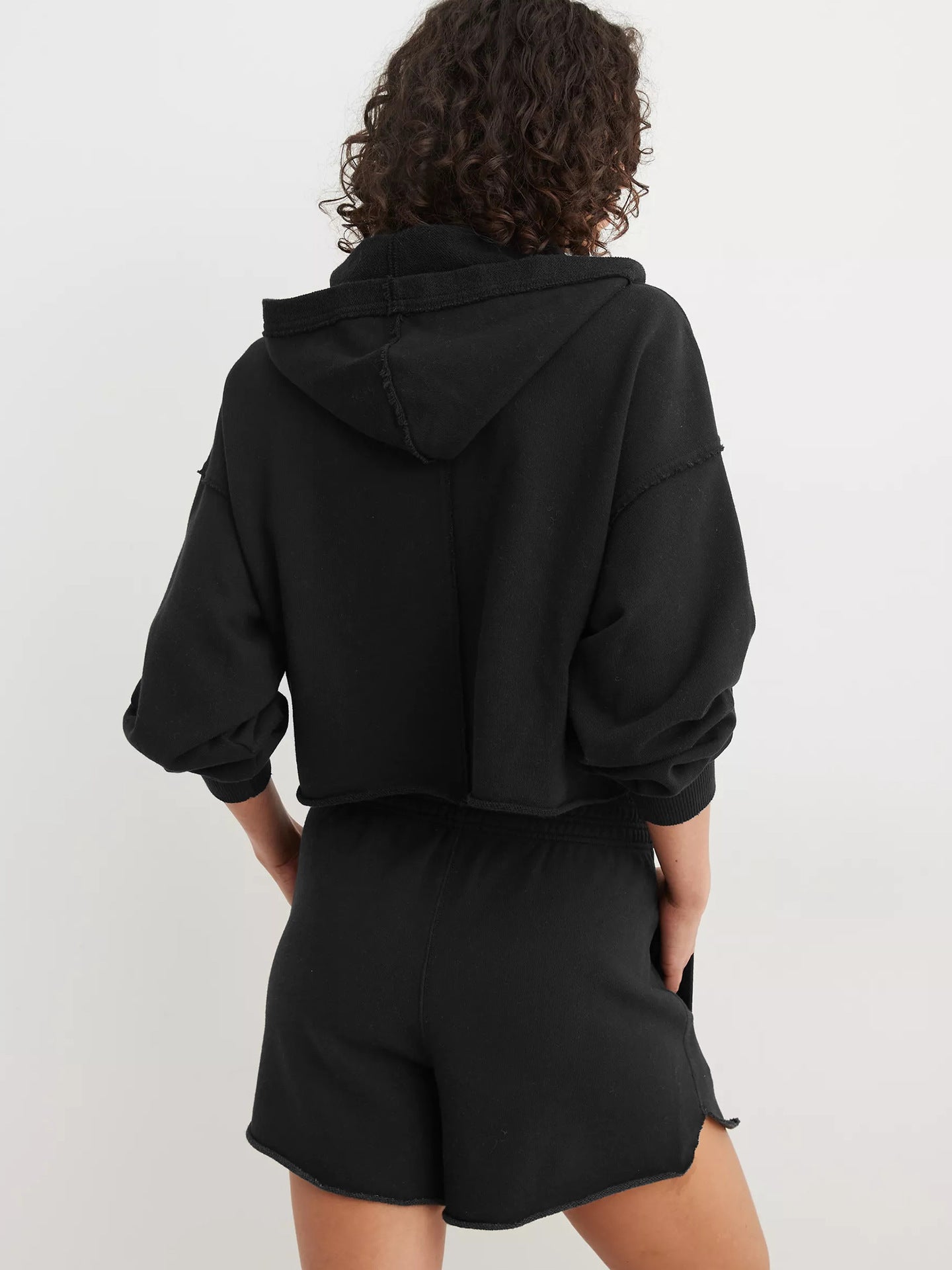 Oversized V Neck Hooded Sweatshirt Pullover Top
