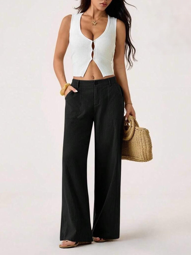 Women's Wide Leg Pants Casual Loose Fit with Pockets