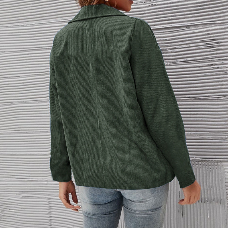 Women's Corduroy Blazer Oversized Casual Jacket