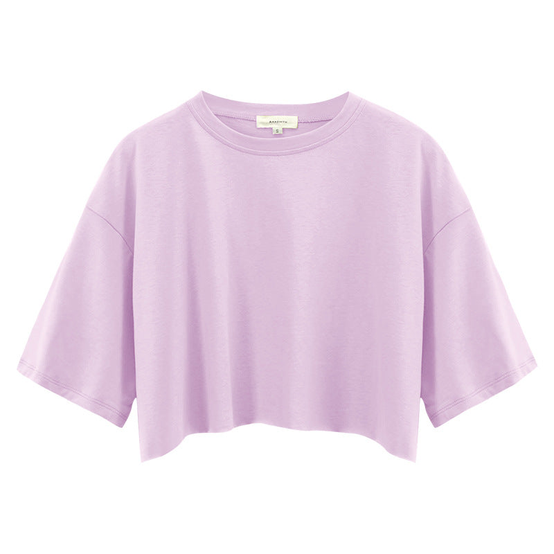 Summer Crop Cotton Tee Women’s Short Sleeve Street Style