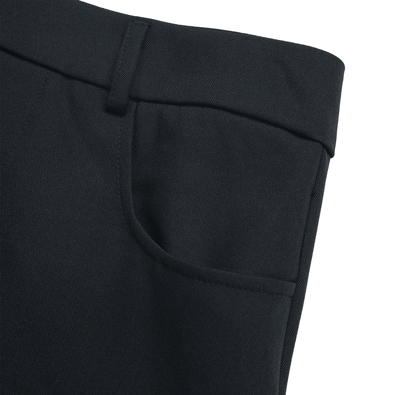 Belted High Waist Pencil Skirt Bodycon Mini Vintage Navy
