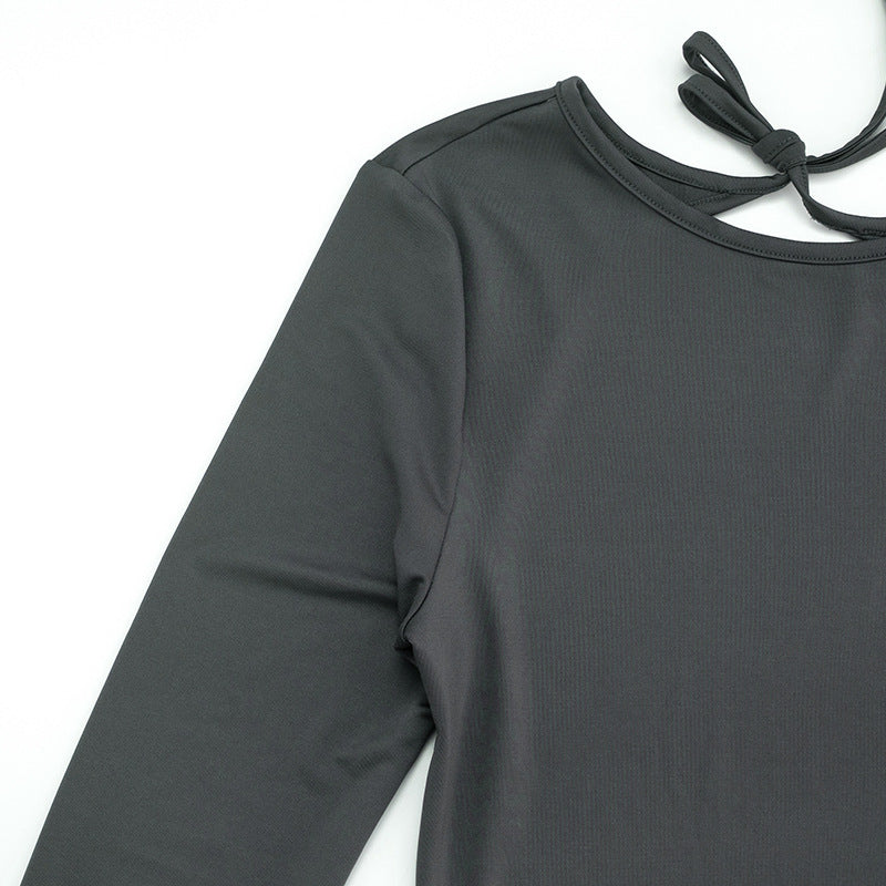 Women's Long Sleeve Crew Neck Bodycon Mini Dress