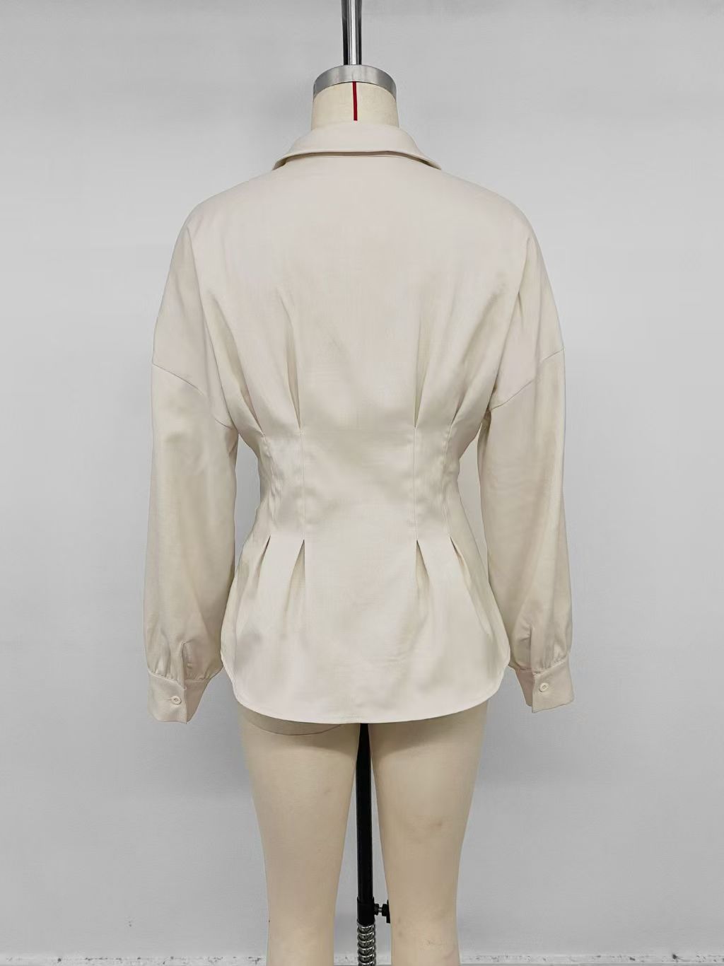 Women's Cotton Peplum Blouse Pleated Button Down Shirt