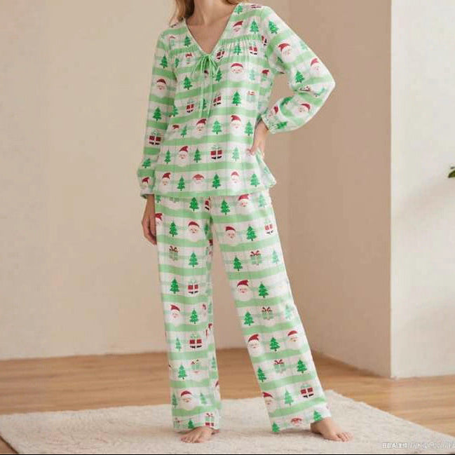 Women's Christmas Pajama Set Long Sleeve Top and Pants
