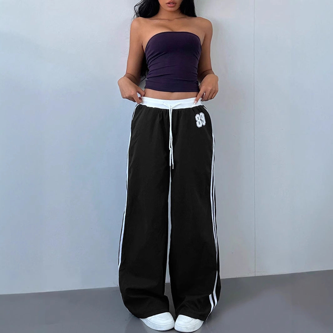 Women's Striped Baggy Wide Leg Y2K Track Pants