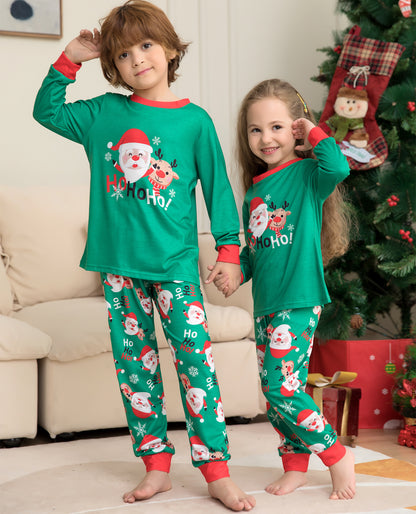 Santa Print Parent-child Set Christmas Pajamas