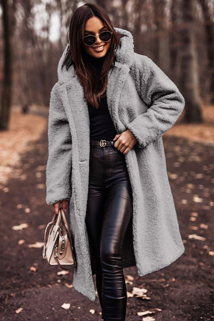 Women's Oversized Teddy Long Hooded Winter Coat