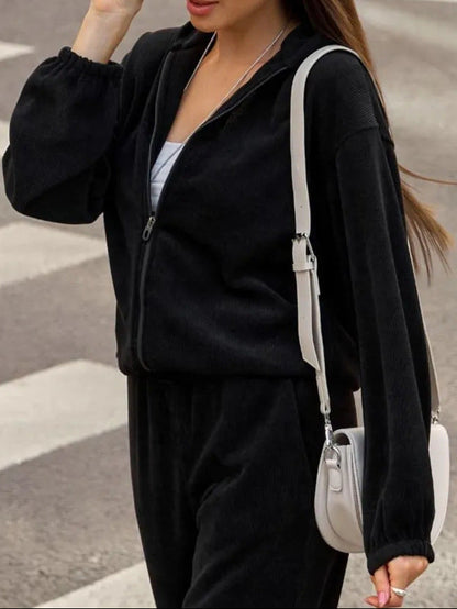 Women's 2 Piece Hoodie Wide Leg Pants Set