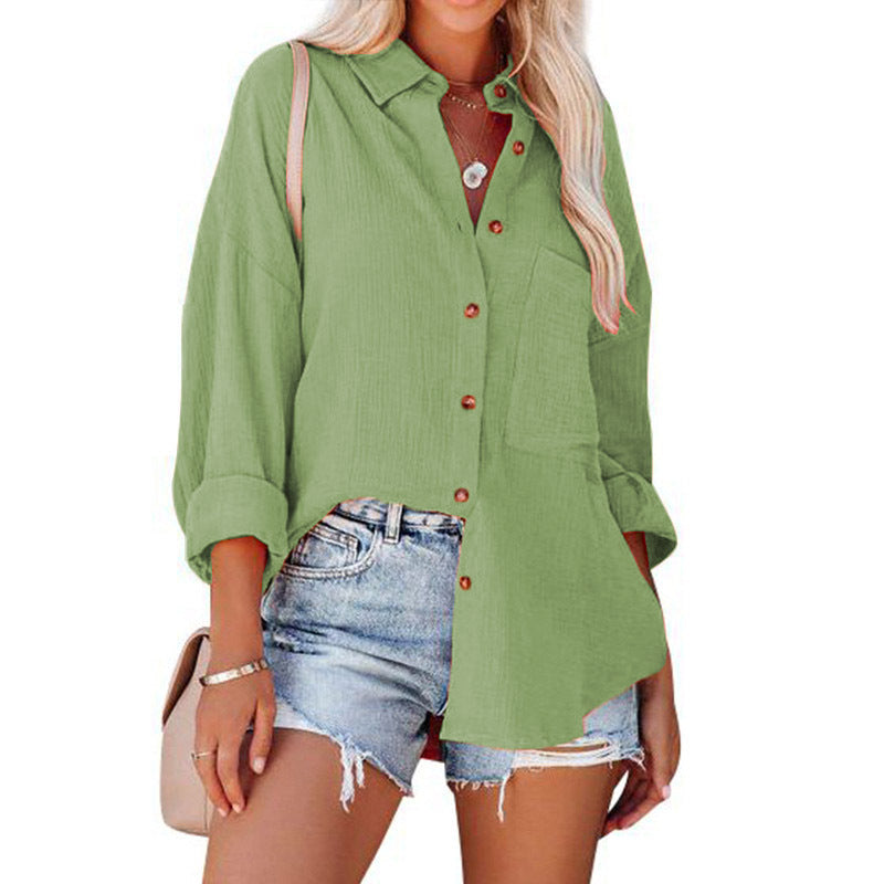 Women's Oversized Batwing Sleeve Button Down Shirt