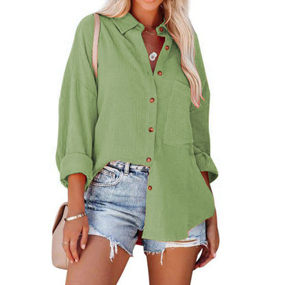 Women's Oversized Batwing Sleeve Button Down Shirt
