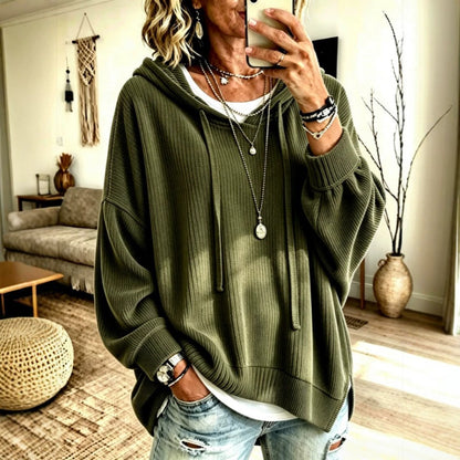 Women's Oversized Knit Hoodie Pullover Casual Sweater