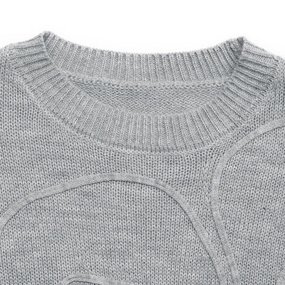 3D Floral Crew Neck Knit Sweater Pullover
