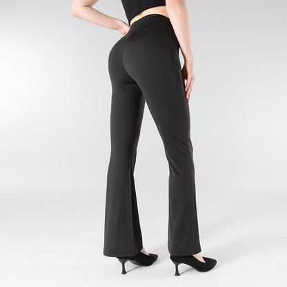 Women's Crossover Flare Pants High Waist Butt Lifting