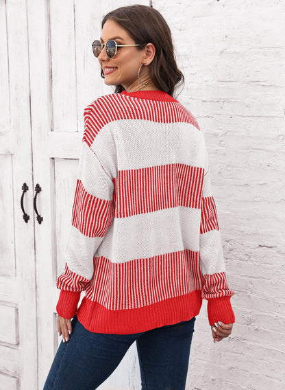 Plus Size Colorblock Striped Sweater | Cozy Fall/Winter Knit
