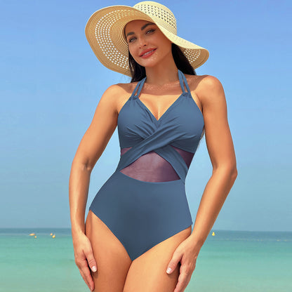 2025 New Women's One-Piece Swimsuit | Cross-Back Bikini Style