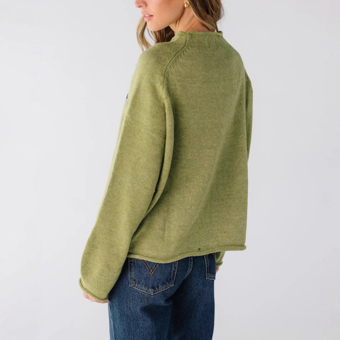 Vintage Whale Oversized Crewneck Knit Sweater