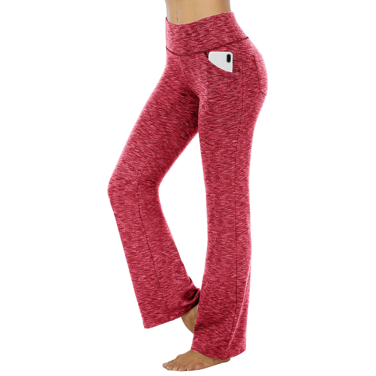 Womens High Waisted Flare Yoga Pants Stretchy with Pockets