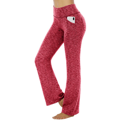 Womens High Waisted Flare Yoga Pants Stretchy with Pockets
