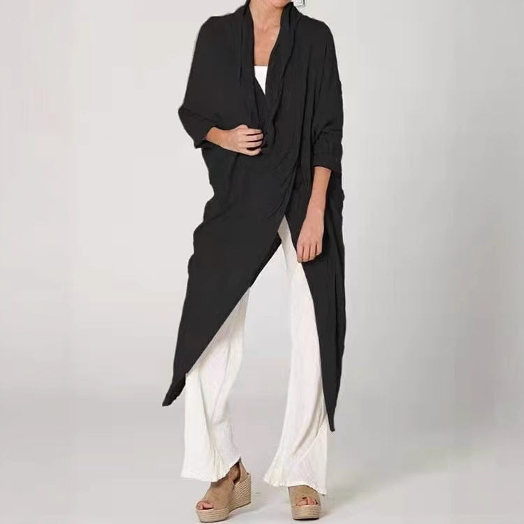 Women's 100% Cotton Crinkle Oversized Duster Shirt