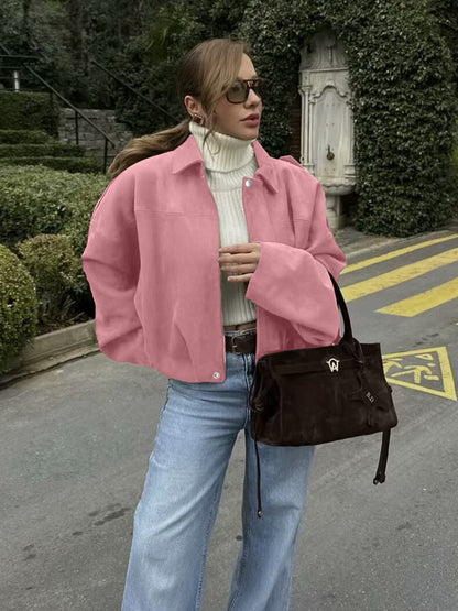 Women's Casual Batwing Zip Up Jacket