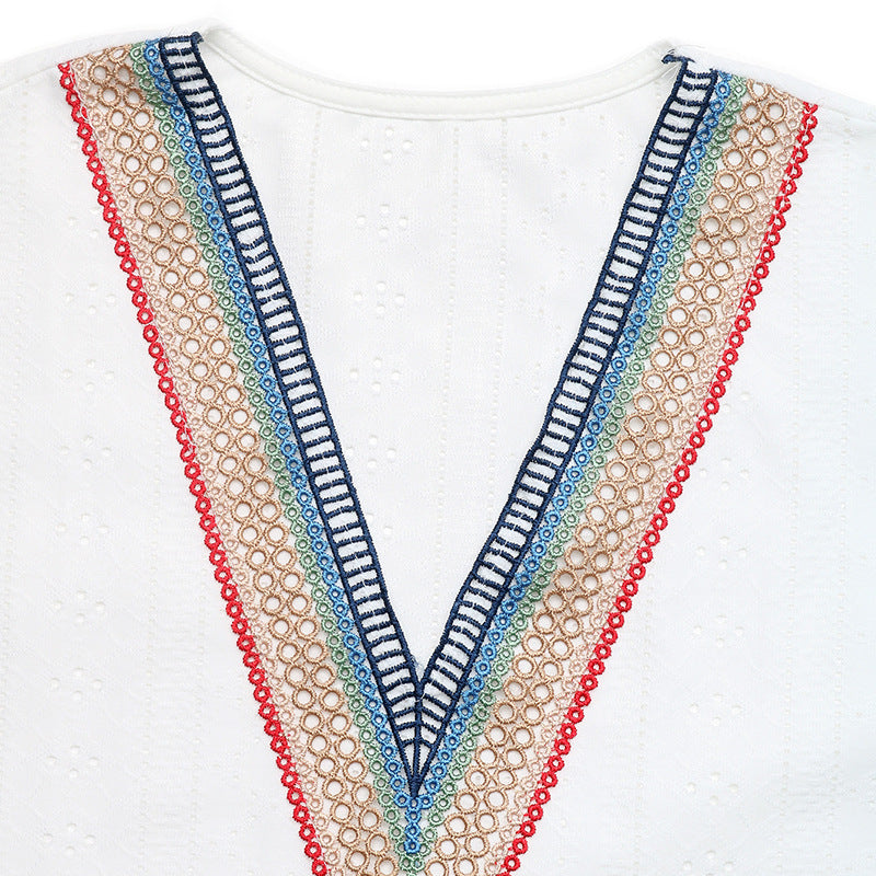 Boho Tribal V-Neck Batwing Sleeve Loose Summer Beach Top