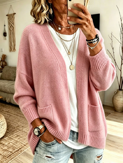 Women's Cozy Oversized Cardigan Open Front with Pockets