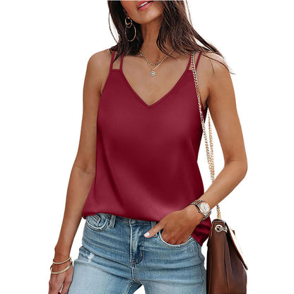 Women’s V Neck Camisole Tank Top Summer Basic