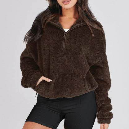 Women's Oversized Sherpa Quarter Zip Pullover