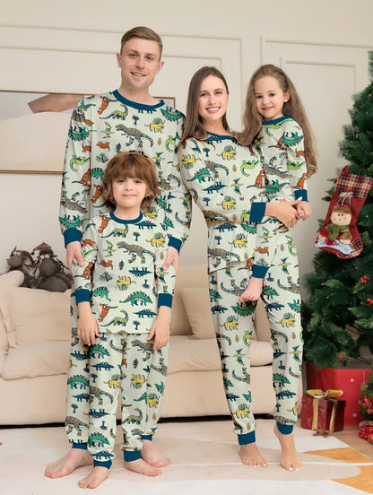 Animal Dinosaur Parent-Child Printed Christmas Pajama Set