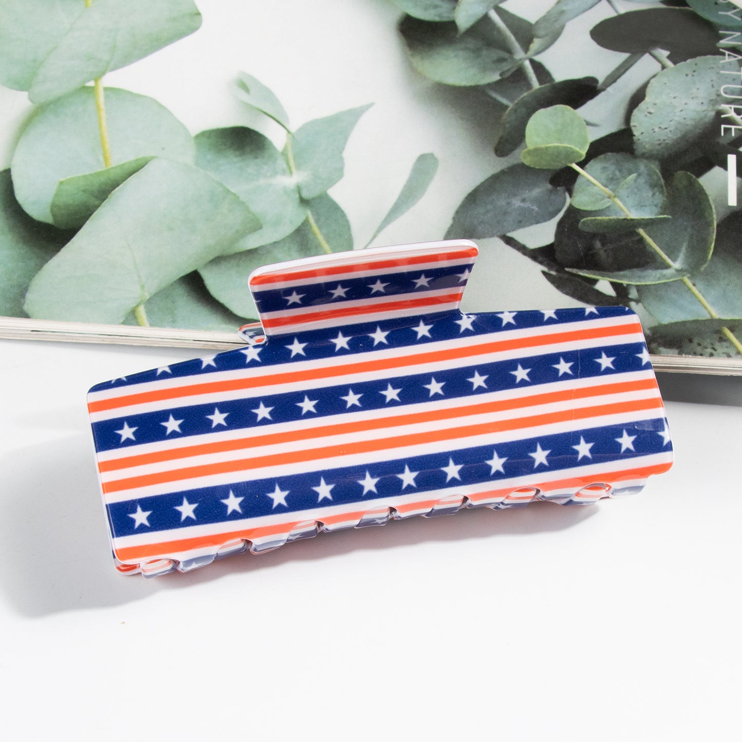 4th of July American Flag Hair Claw Clip USA Style