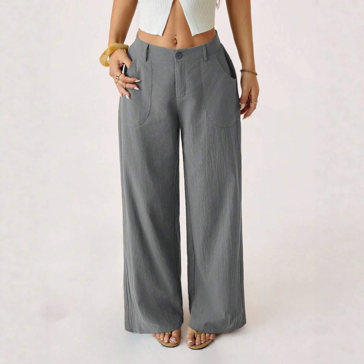 Women's Wide Leg Pants Casual Loose Fit with Pockets