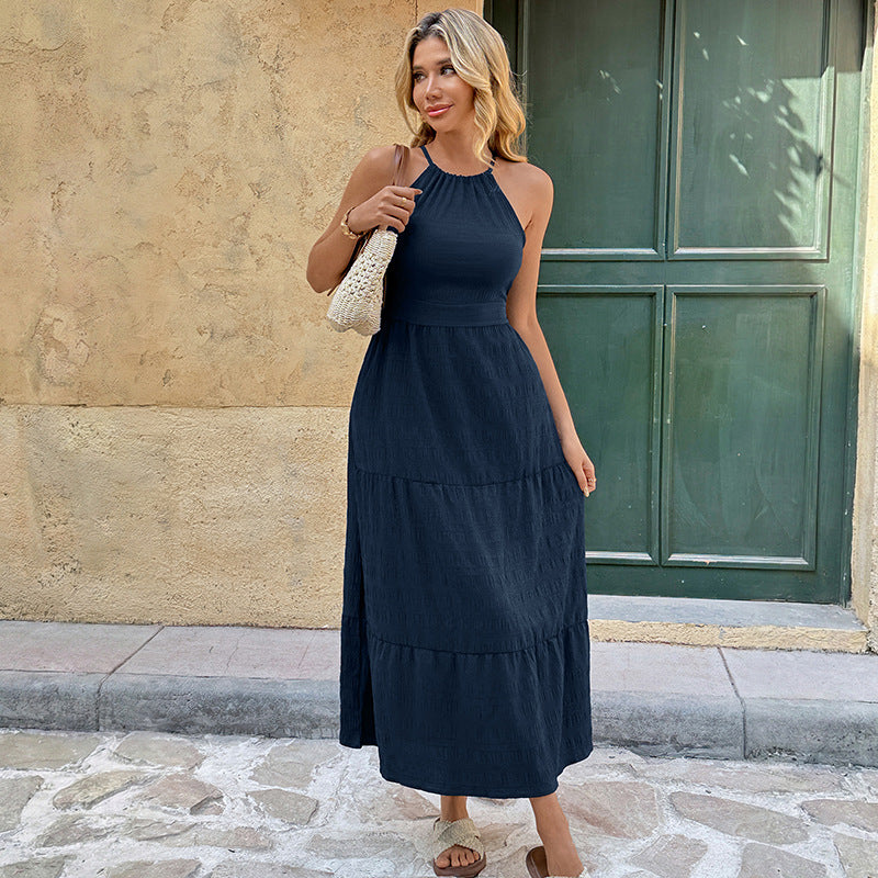 Halter Neck Maxi Dress Women's Summer Vacation Dress