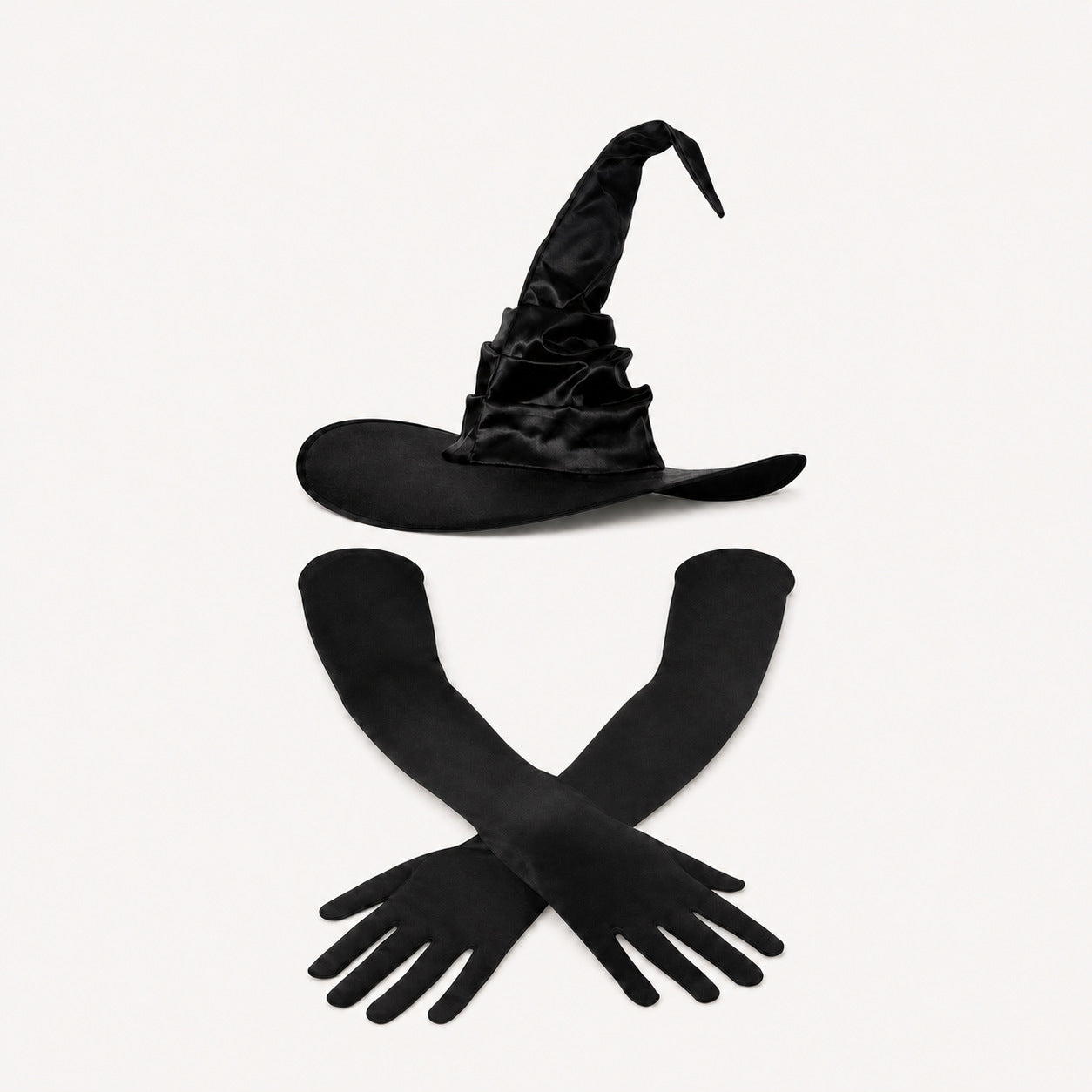 Adult Halloween Witch Hat Long Gloves Costume Set