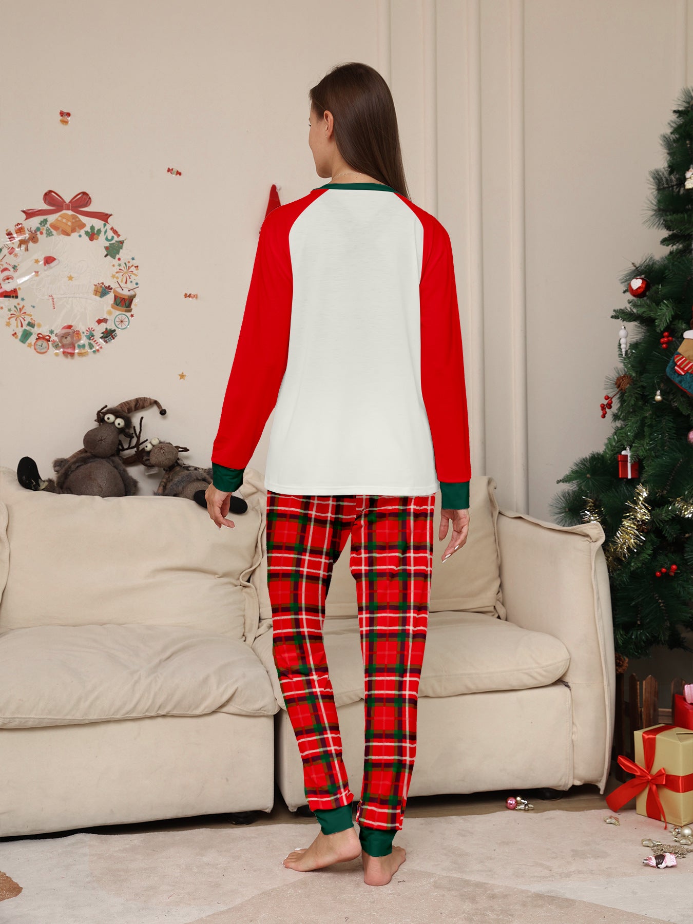 Christmas Gift Plaid Letter Parent-child Package Printed Christmas Pajamas