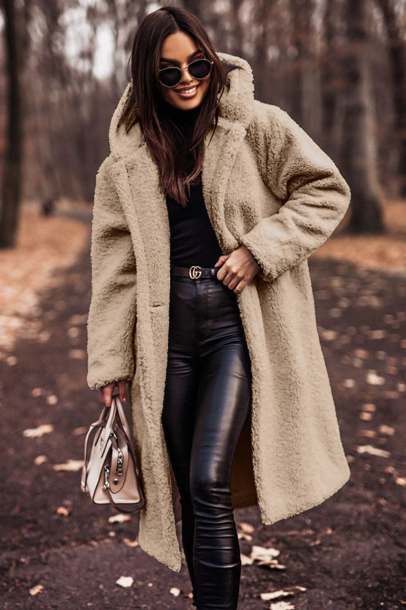 Women's Oversized Teddy Long Hooded Winter Coat