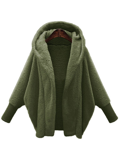 Women's Oversized Fuzzy Hooded Cardigan Plus Size