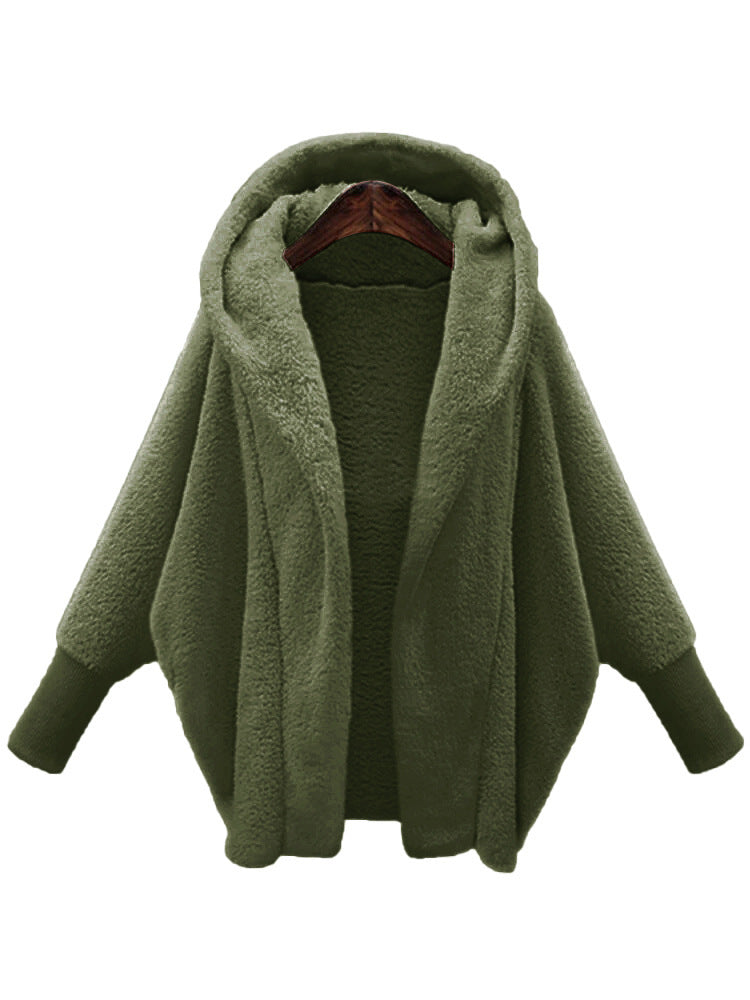 Women's Oversized Fuzzy Hooded Cardigan Plus Size