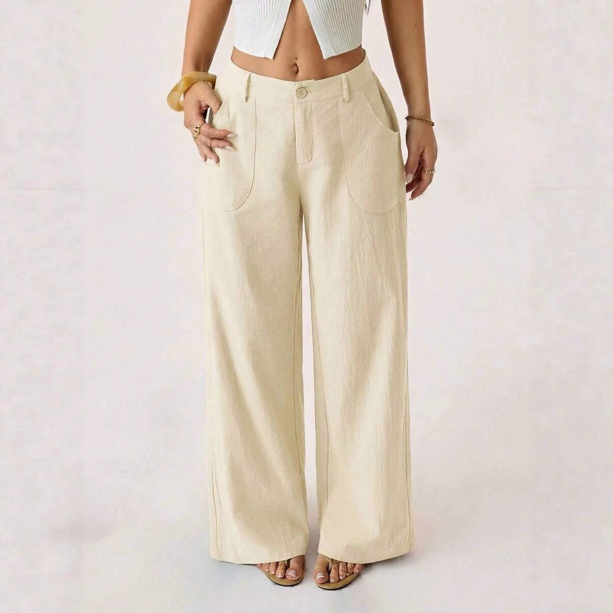 Women's Wide Leg Pants Casual Loose Fit with Pockets