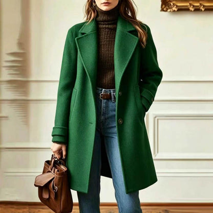 Women's Vintage Lapel Single Breasted Mid Long Coat