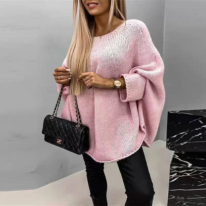 Women's Oversized Chunky Knit Poncho Sweater